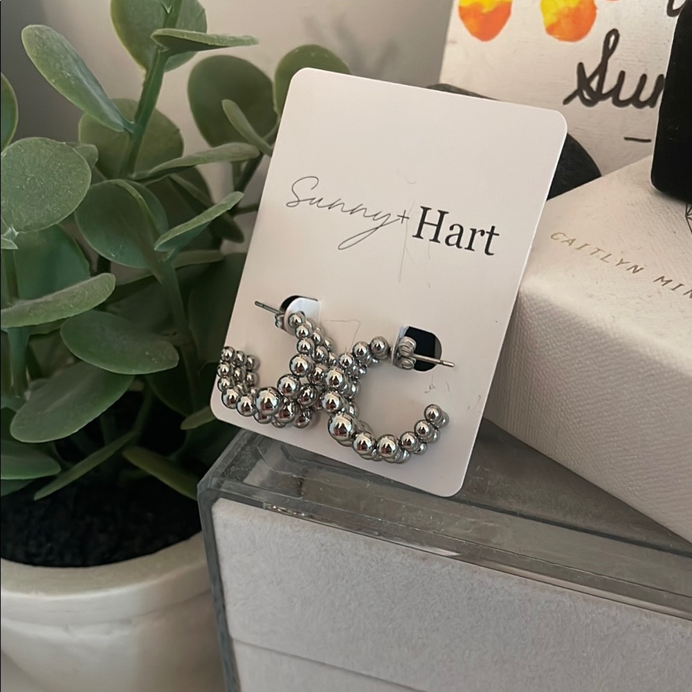 Sunny + Hart Silver Beaded Earrings